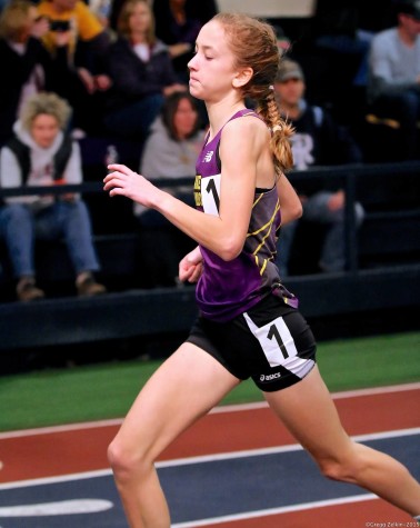 Kate Murphy runs in a race on Jan. 15 at Liberty University. Murphy has been climbing the national indoor track rankings for the past several weeks.
