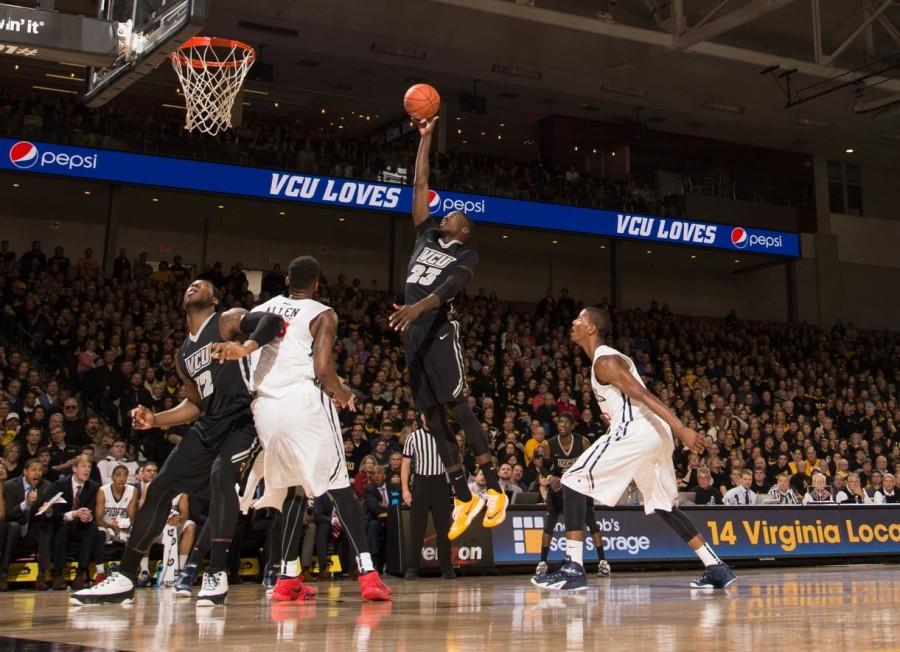 Virginia Commonwealth’s Jared Guest takes a shot during a game vs. Richmond on Jan. 31,