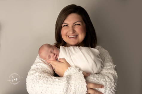 Ms. Lindsey Kearns holds her newborn son, Declan. Photo Courtesy of Ms. Lindsey  Kearns